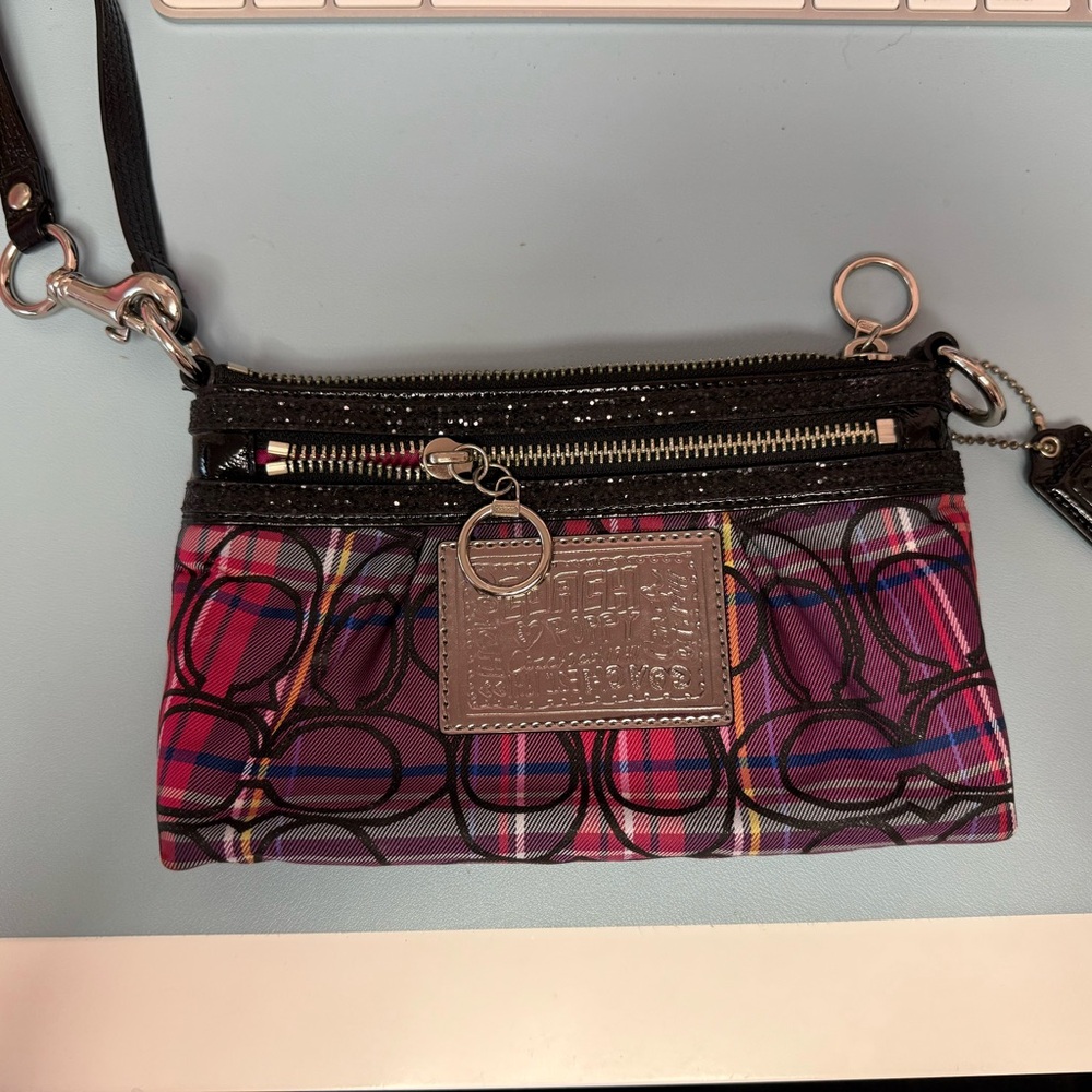 Coach Pink and Black Wristlet